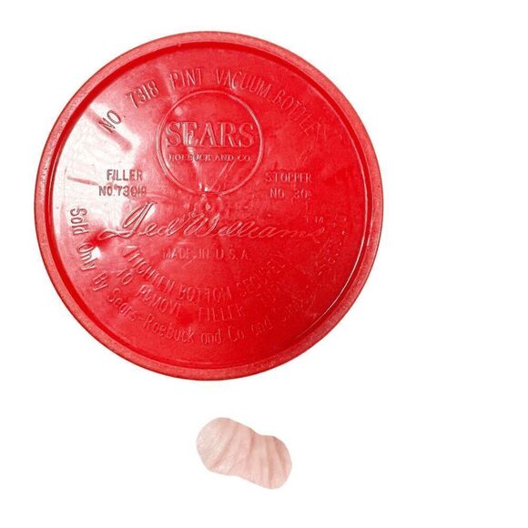 Vintage Sears Roebuck & Co. Ted Williams 1 Pint Thermos Vacuum Bottle Red 7318 - Picture 10 of 16